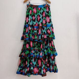 Kenzo x H&M Multicolor Leopard Print Multi Tier Skirt