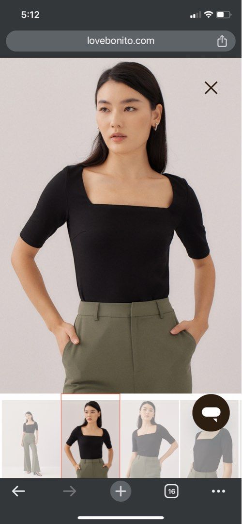 Shop Tegan Fitted Square Neck Top