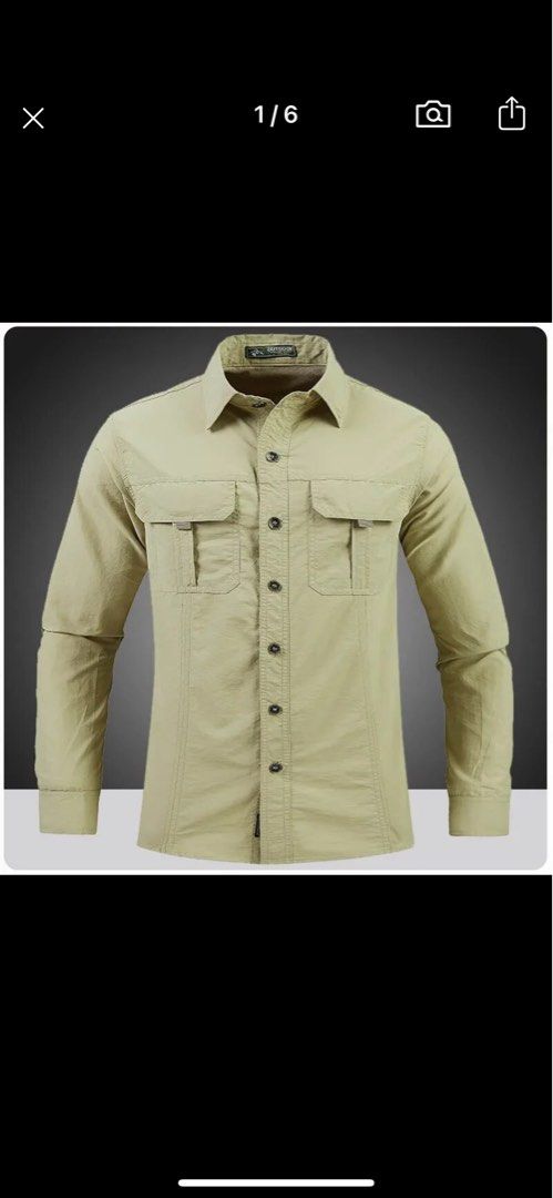 Men's Long Sleeve Camping Hiking Shirts For Quick Dry Sun