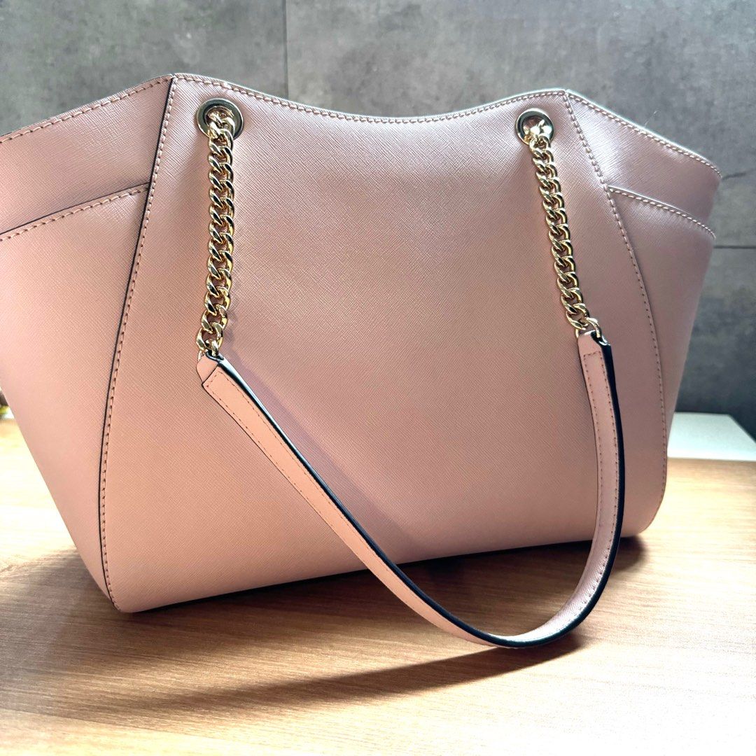 MICHAEL KORS Bag Tote Bag Shoulder Bag Pink Chain Mk Carousell