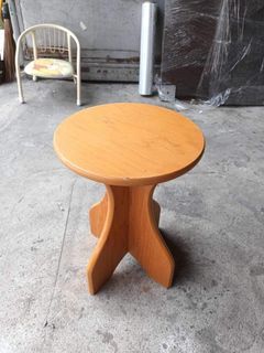Modern wooden round vanity stool