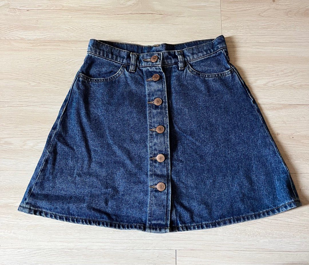 Monki denim mini skirt cheap