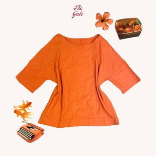 orange kimono-inspired top