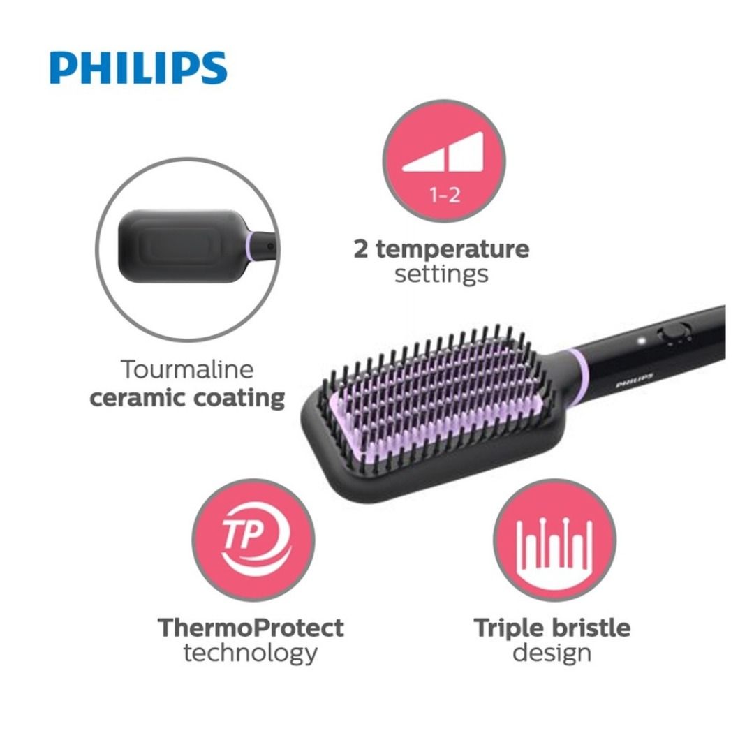 Philips StyleCare Essential Straightening Brush BHH880/00, Beauty ...