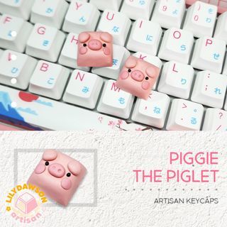 Piggie Handmade POLYMER CLAY Artisan Keycap for Mechanical Keyboard by lilydawson