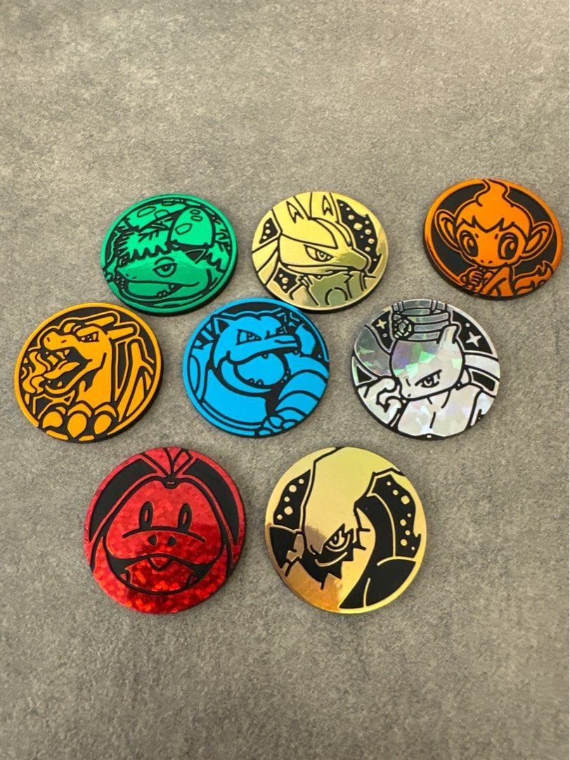 Pokemon center Pokemon PTCG 比賽專用Coin 硬幣路卡利歐達克萊伊呆火鱷太晶超夢夢小火焰猴噴火龍水箭龜奇異花/妙蛙花,