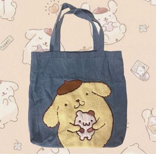 Pom Pom Purin Fluff Denim Tote Bag — Sanrio Cinnamoroll Kuromi My Melody