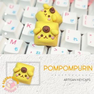 Pompompurin Custom Handmade POLYMER CLAY Artisan Keycap for Mechanical Keyboard by lilydawson