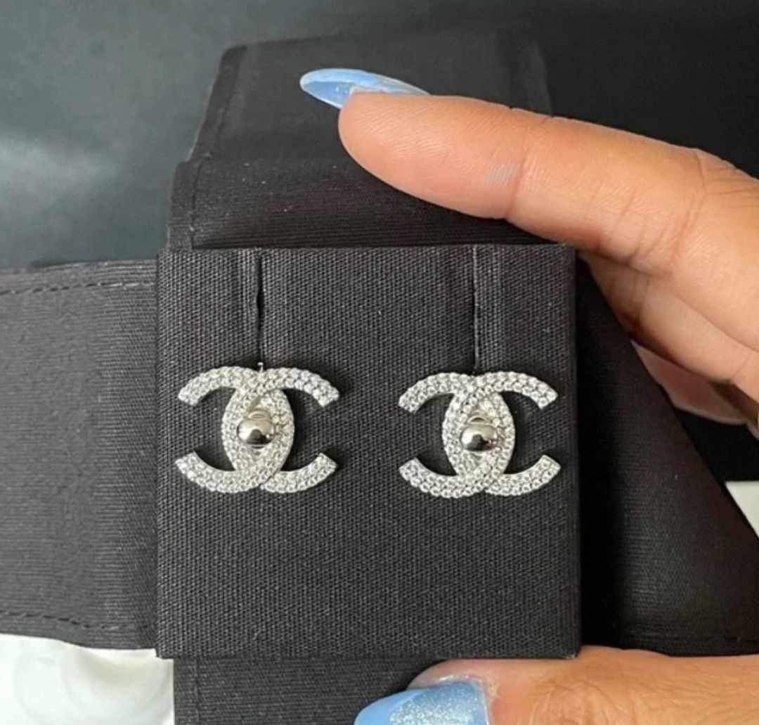 Chanel diamante earrings best sale