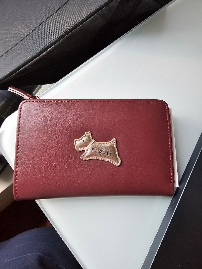 Radley London Burgundy Bifold Wallet with zip compartment, Women's Fashion,  Bags u0026 Wallets, Wallets u0026 Card Holders on Carousell