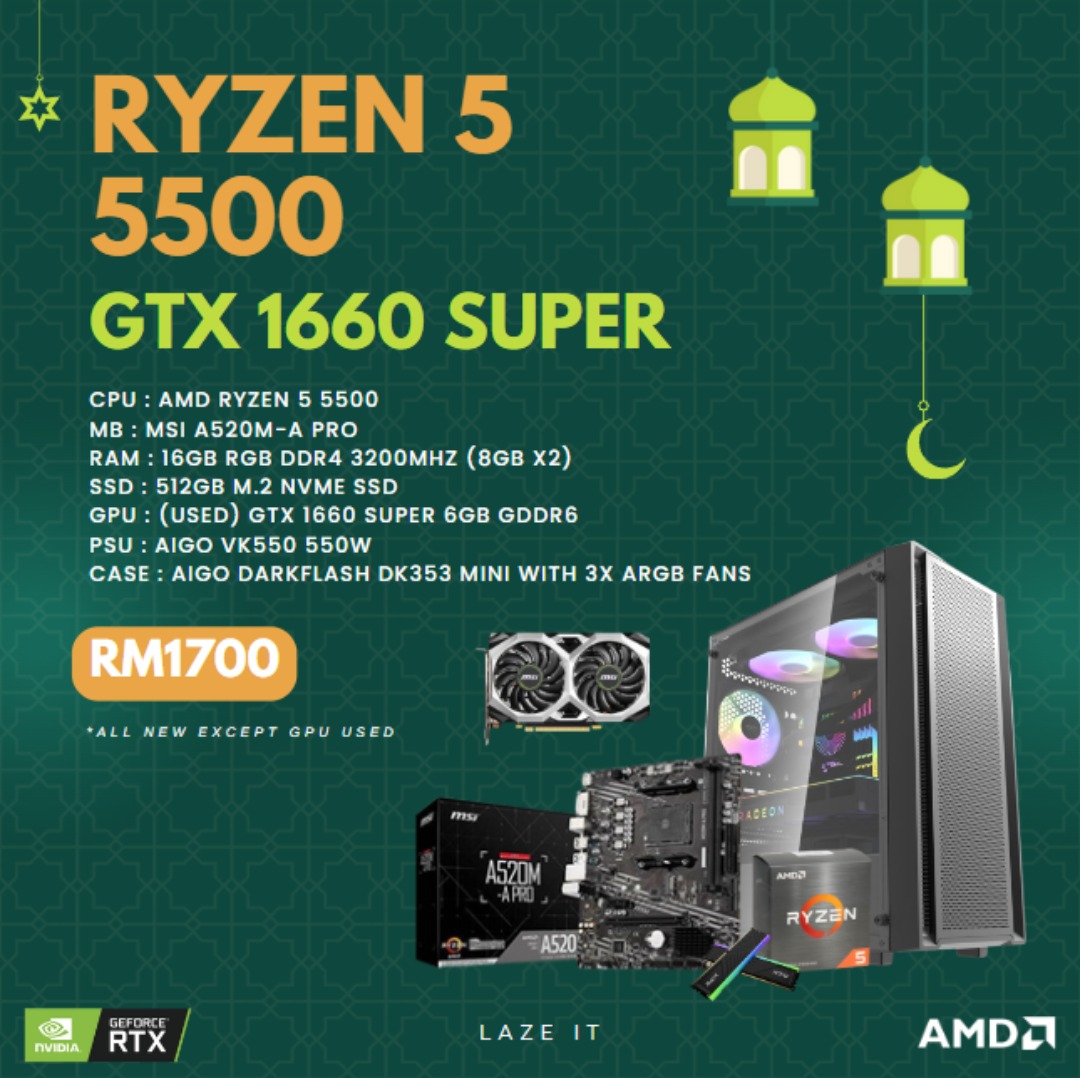 AMD RYZEN 5 GTX 1660 SUPER GAMING PC PROMO