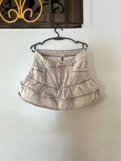 SHEIN Faded Gray Denim Y2K Short Skirt