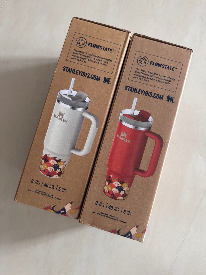 Stanley Quencher Tumbler (Category: Water Bottles & Tumblers) located in Singapore. Submitted by cancerian2k (Listing ID 1293219958, Image 3). Description: Brand new in box. Chinese New Year edition. Only released in Australia. Price it for one. If you want both, message me your best offer. If you want more pictures or details, pls message me..