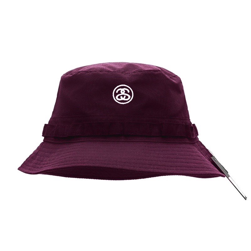 Stussy bucket shop hat burgundy