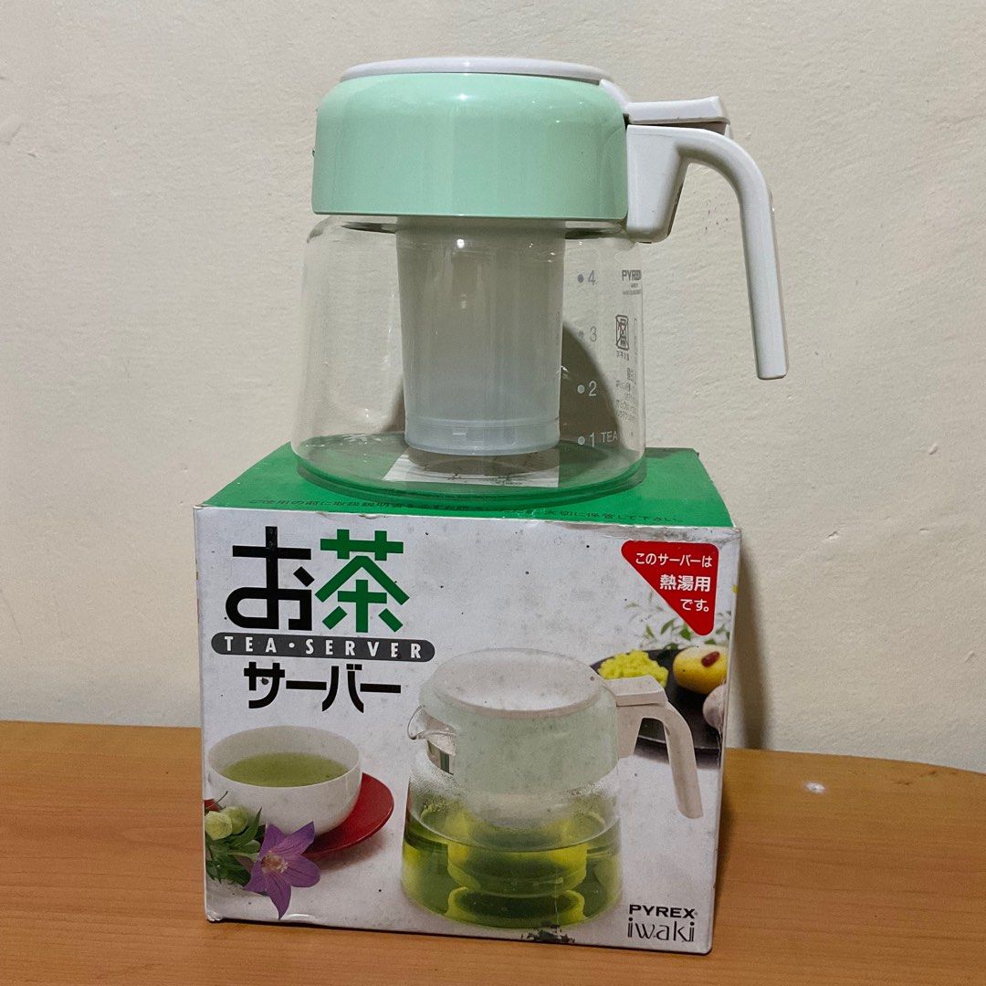 tea server iwaki pyrex (Category: Coffee & Tea Tableware) located in Caloocan City. Submitted by e_o62059 (Listing ID 1293338284, Image 1). Description: 4cups capacity with strainer ; brand new in original box; pristine condition ; iwaki pyrex japan.