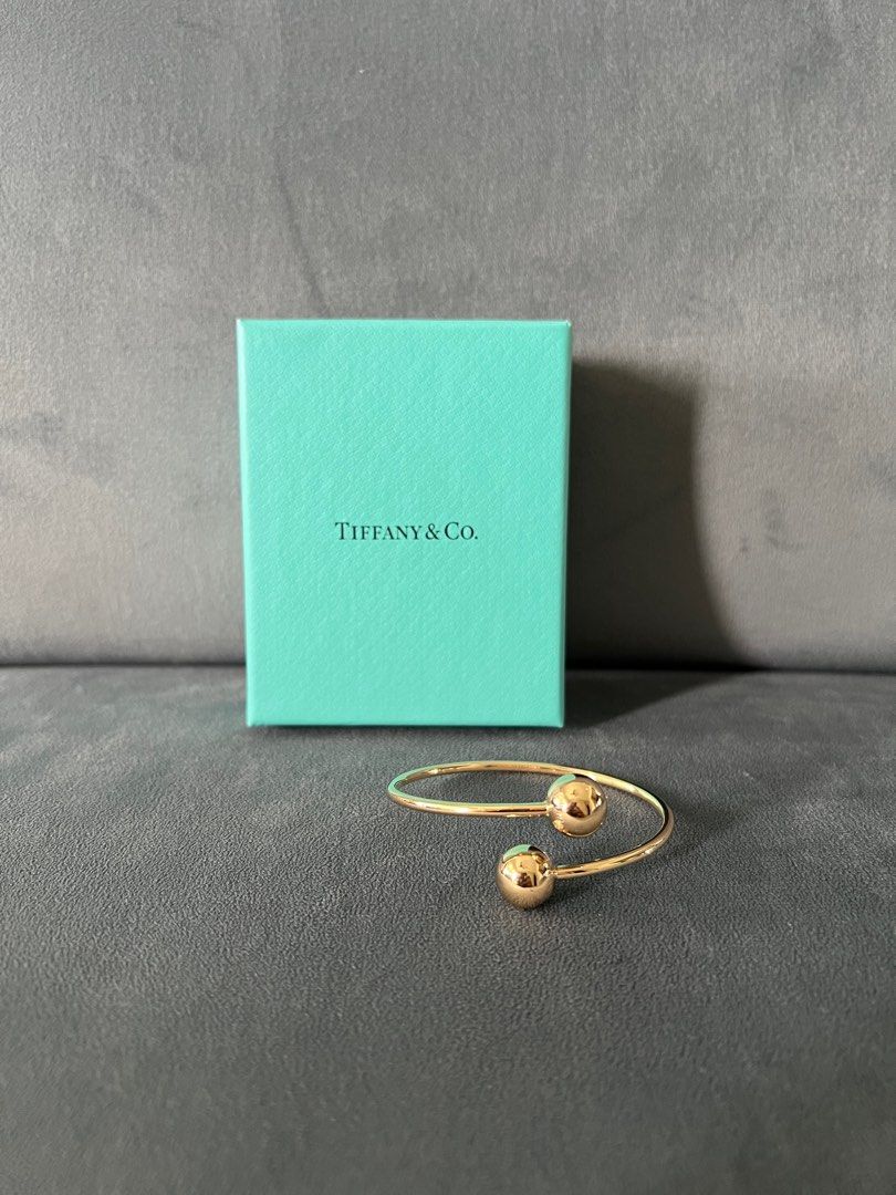 Tiffany Co HardWear Ball Bypass 18K Rose Gold Bracelet