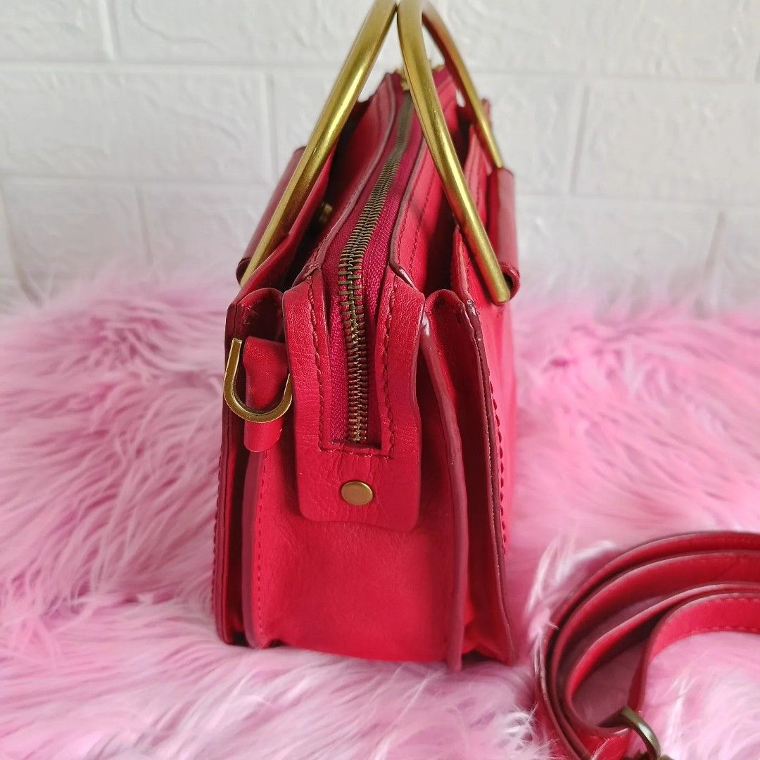 Top handle bag Fossil Ryder Mini Satchel Red Barang Mewah Tas Dompet di Carousell