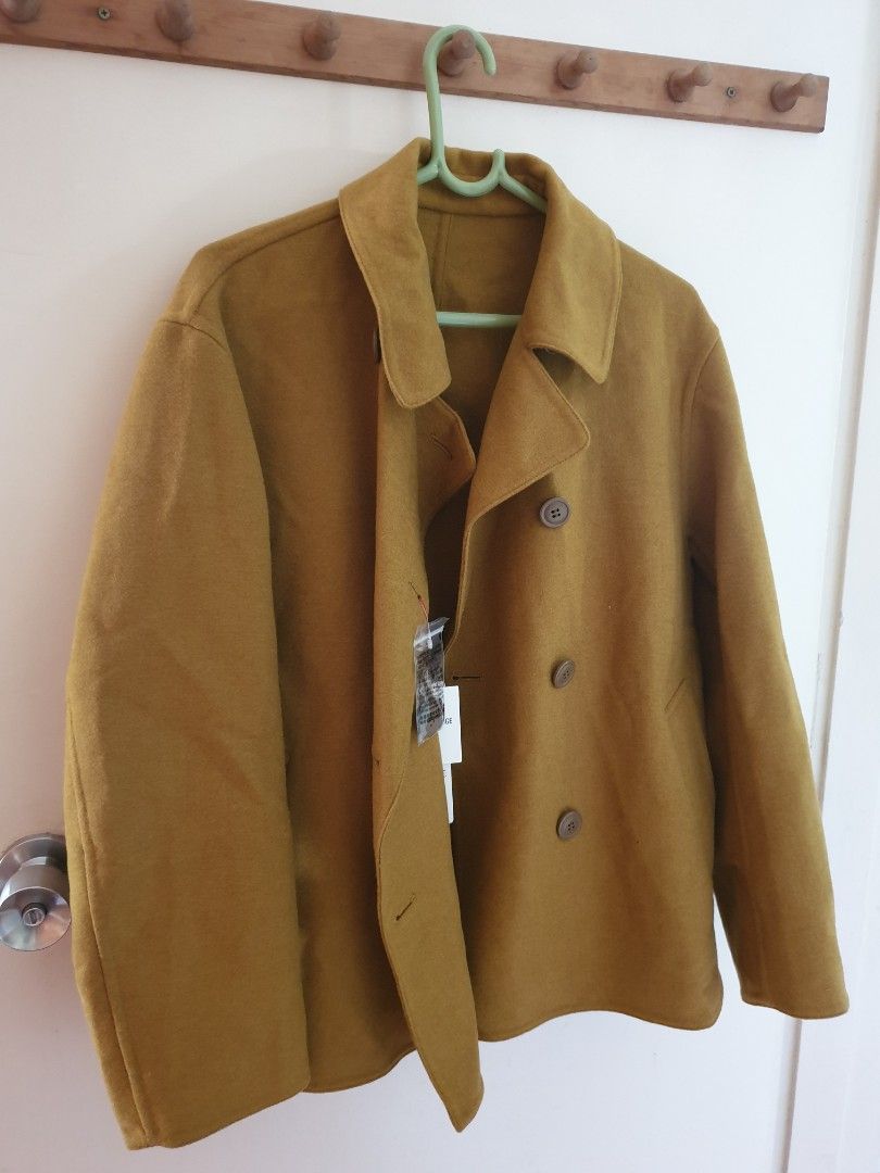 Uniqlo ines de la fressange wool blend coat in tan Women s Fashion Tops Other Tops on Carousell
