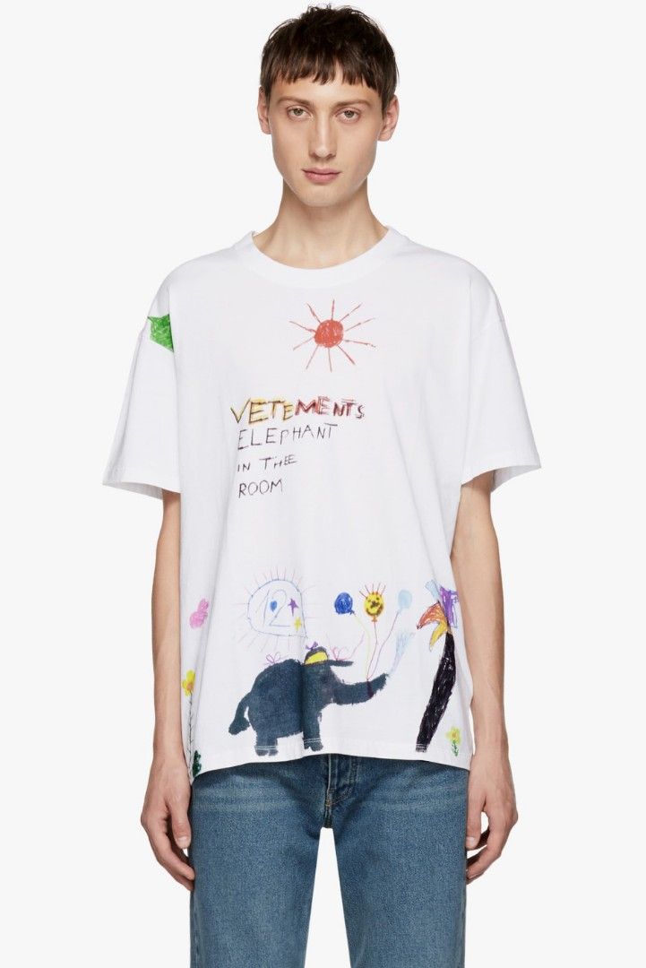 Vetements Elephant In The Room T-Shirt, Fesyen Pria, Pakaian
