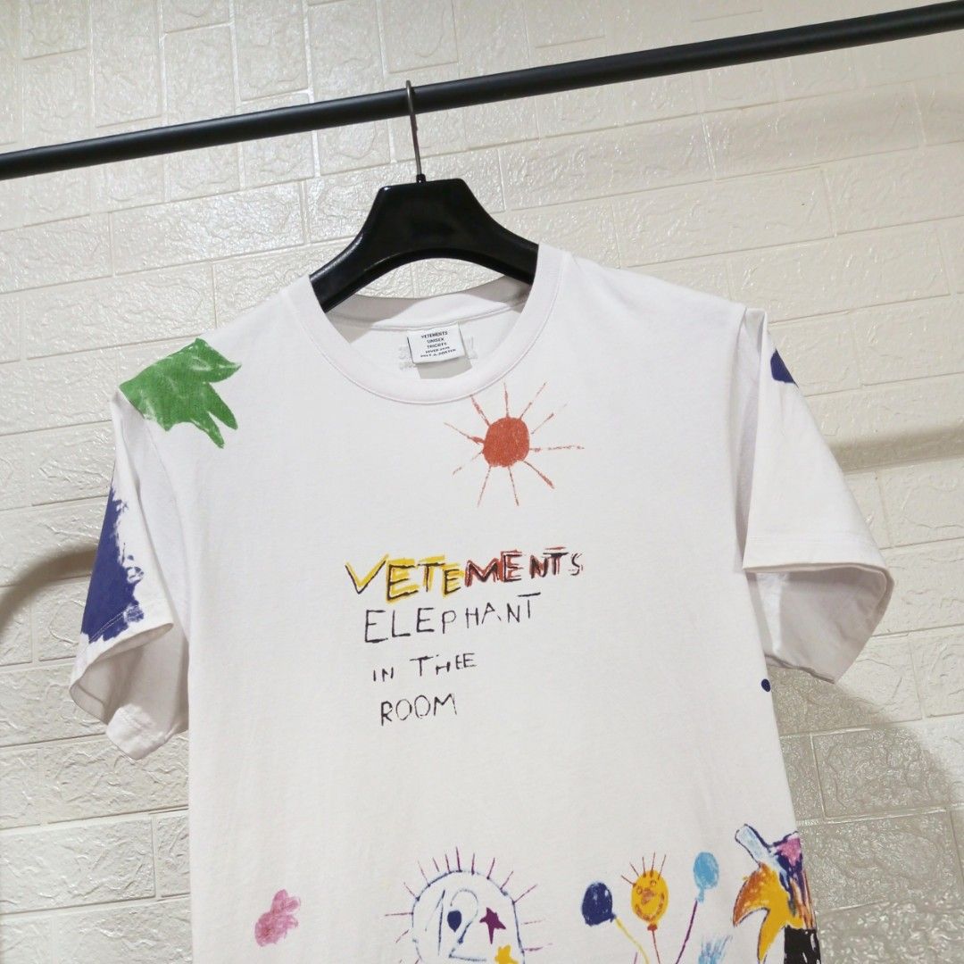 Vetements 18aw ELEPHANT IN THE ROOM Tシャツ VETEMENTS(ヴェトモン) / Tシャツ/M/コットン/WHT/18AW/ELEPHANT IN