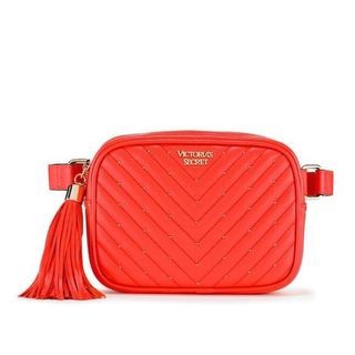 Victoria’s Secret Studded V-Quilt Belt Bag Red