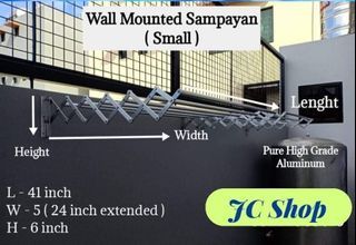Wall Mounted Sampayan Heavy Duty Pure High Grade Aluminium