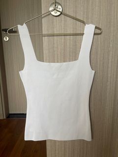 Square Neck Sleeveless Top White