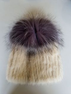 Winter Beani Hat in Genuine fur