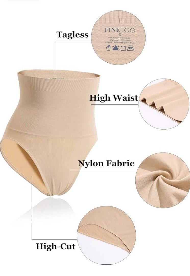 1pc Women's Ice Silk Mesh Breathable High Waist Tummy Control Panties  Shapewear