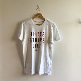 ADIDAS Women Printed Statement Three Stripe Life Crewneck Short Sleeve T-Shirt