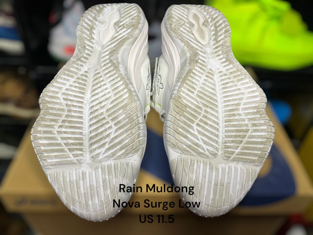 Asics Nova Surge Low (US 11.5) (Category: Sneakers) located in Marikina City. Submitted by rmuldong (Listing ID 1293505212, Image 3). Description: RFS: spare shoe Size: 11.5 US Purchased from: Alpen Japan Usage: Once indoor hardwood court Condition: upper and outsole looks and feels bnew No Trades Pickup at Marist Village, Marikina City Can do Shipping, to be shouldered by buyer Payment via bank transfer (BPI, Union Bank) or gcash.