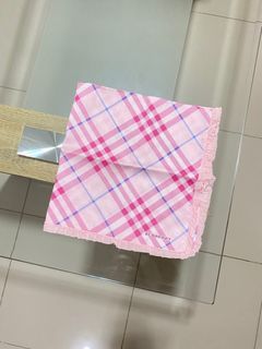 Authentic Burberry Pink Plaid Handkerchief