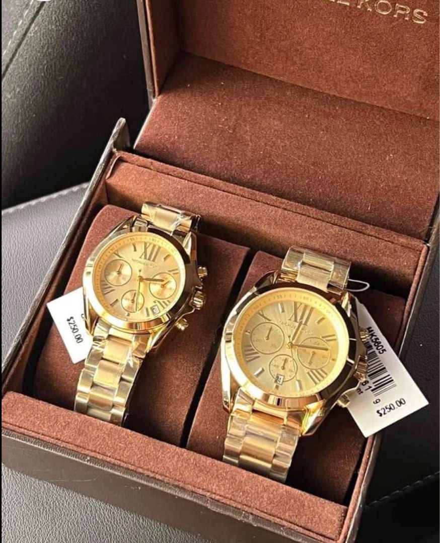 Authentic Michael Kors couple watch gold face Women s
