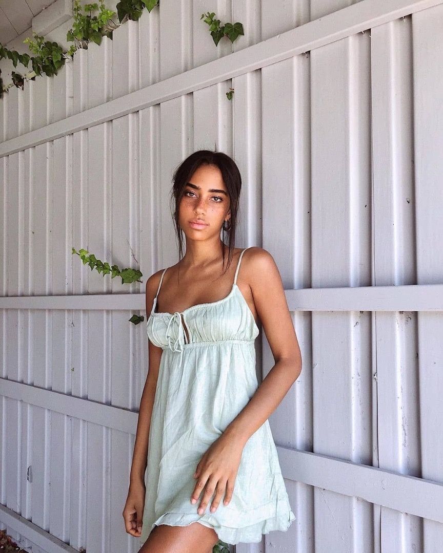 strapless open back dress Lyle Mini Dress Sage
