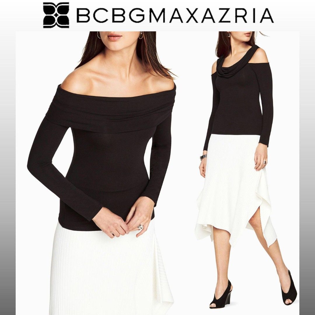 BCBGMAXAZRIA Cold Shoulder Top Women s Fashion Tops Longsleeves on Carousell