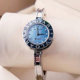 Bvlgari bzero blue mother of pearl dial with 12 pt diamonds  bangle watch