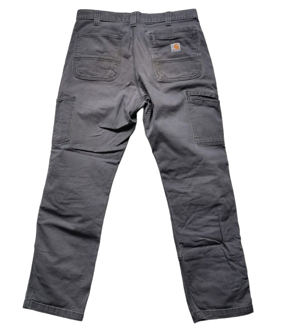 Carhartt Relaxed Fit Gray Double Knee Work Pants Men s Fashion Bottoms Jeans on Carousell