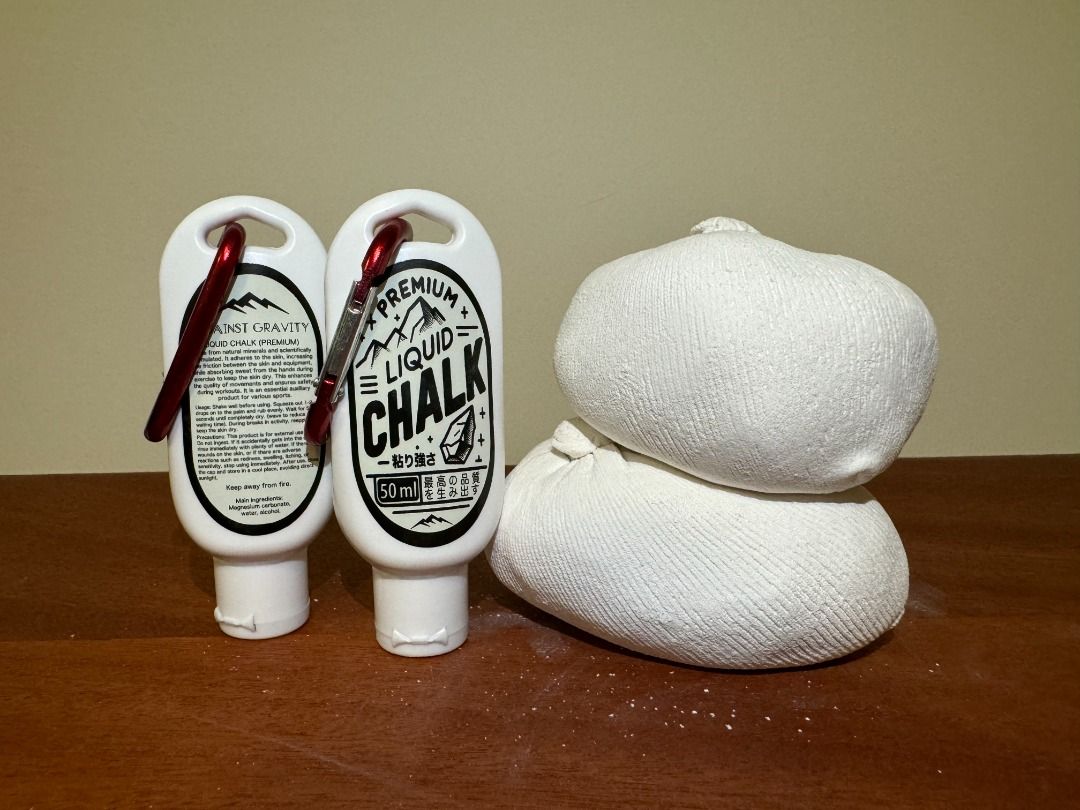 Chalk Essentials BUNDLE -- Customizable -- (Category: Other Sports Equipment and Supplies) located in Singapore. Submitted by againstgravitysg (Listing ID 1293542452, Image 2). Description: Maximize your climbing potential with Against Gravity Customizable Chalk Essentials BUNDLE. Craft your perfect Combo for ultimate grip and minimal mess on any climbing escapade from our premium chalk options. Create Your Combo -----> Solo Climb: Just the essen