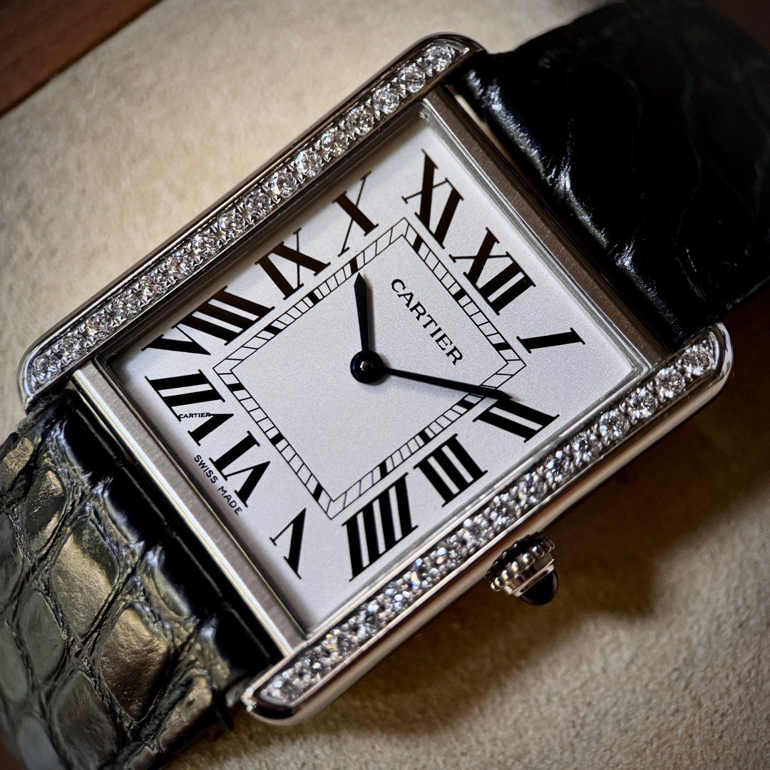 SOLD] Cartier Tank Solo Large Diamond not Must, Luxury, Watches on