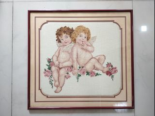 Classic Angels cross stitch with frame