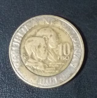 Error coin 2001 10 Peso BSP w/ dei cracked