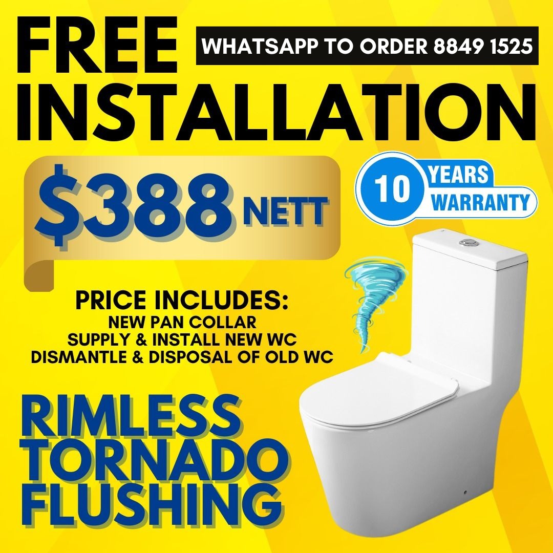 [Free Install] LOCAL BRAND rimless tornado toilet bowl one piece vortex