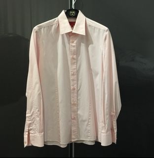 Genuine HUGO BOSS Shirt Long Sleeve Men Pink Rosa999 M 50 US 40 Man Like New