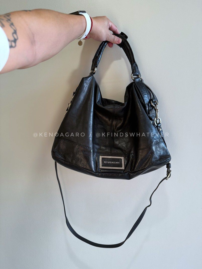 Givenchy Distressed Leather shoulder/sling bag (Category: Luxury Bags & Wallets) located in Manila. Submitted by kfindswhatever (Listing ID 1293466249, Image 1). Description: Authentic with strap bag only No holes No leather cracks Minor hanle rubber sealing issue but still presentable and fast to repair.
