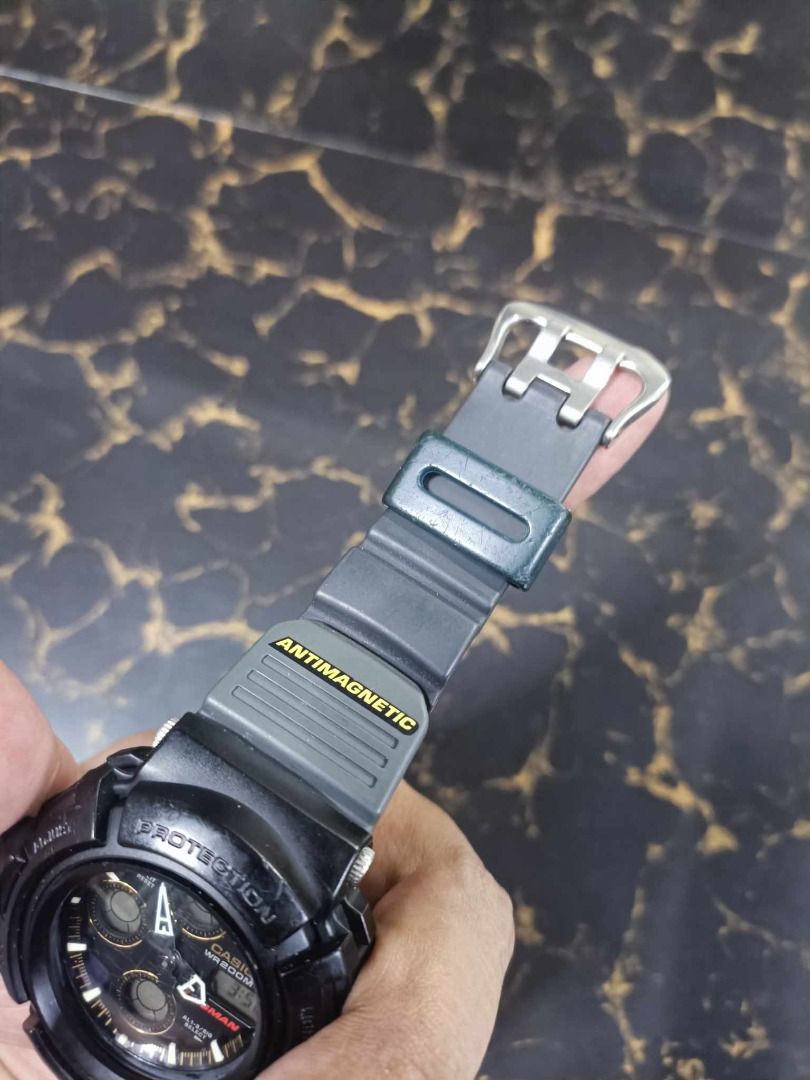 Gshock Vintage Aw571 Gaussman (Category: Men's Watches) located in Manila. Submitted by bunksmedina (Listing ID 1293473833, Image 3). Description: -Aw571 Gaussman Unit only 8/10 condition Stock Custom made bezel used strap 8/10 scratches on glass as is P3,700 Pick-up Pritil Herbosa st tondo manila or Palalamove nyo If shipping po PAYMENT FIRST Bdo Gcash No COD No COP Pwede Lalalamove abono basta kayo magbbook .