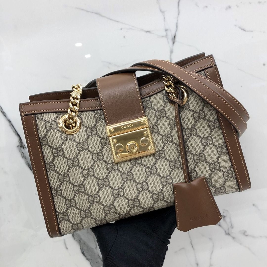 GUCCI 498156 GG BROWN PVC CHAIN SHOULDER BAG 247008958 WE Women s Fashion Bags Wallets Shoulder Bags on Carousell
