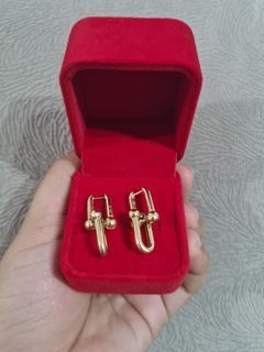 Hardware Earrings 18K/K18 Saudi Gold / Japan Gold