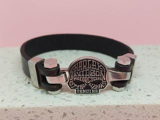 Harley Davidson Leather Skull Bracelet