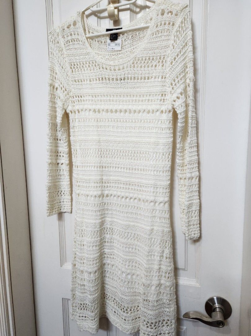 h&m white crochet dress Kingsly Crochet Maxi Dress