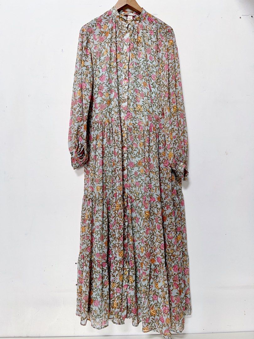H&M Floral Pattern Chiffon Dress with inner Lining dress, Women's Fashion,  Dresses & Sets, Dresses on Carousell
